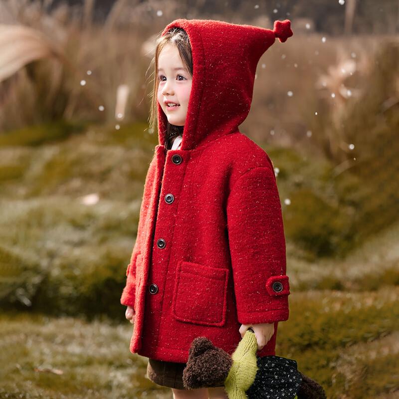 ASK JUNIOR Girls' Winter Fleece-Lined Hooded Padded Jacket