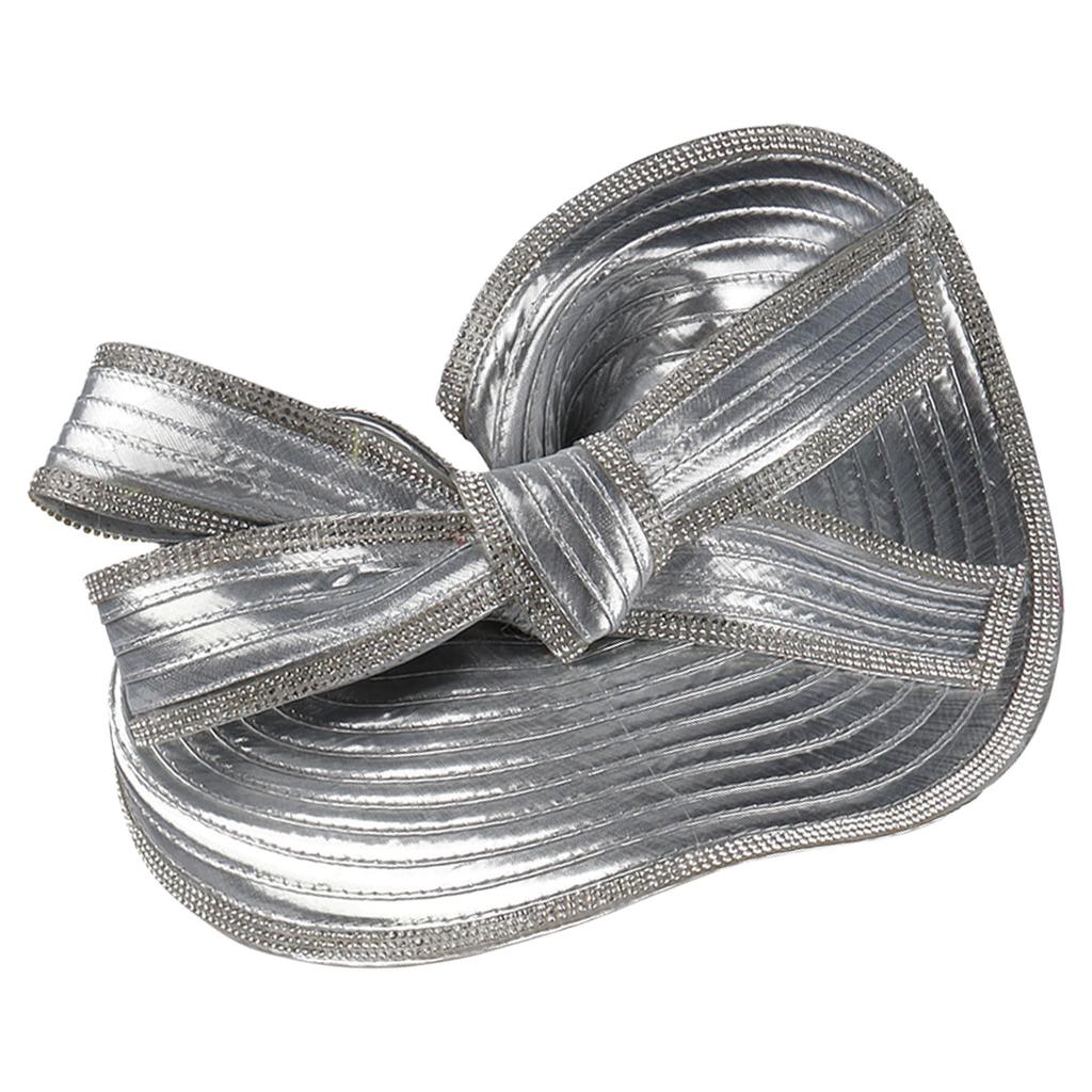 TeaParty Fascinator Hat Kentucky Derby Rhinestone Trim Hat Headband for Cocktail Big Bowknot Bowler Hat 1920s Church Hat