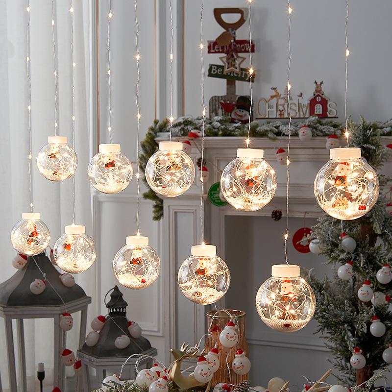 LED Christmas Romantic Festival Pendant Lights - Wish Ball String Lights for Shopping Mall & Window Decoration