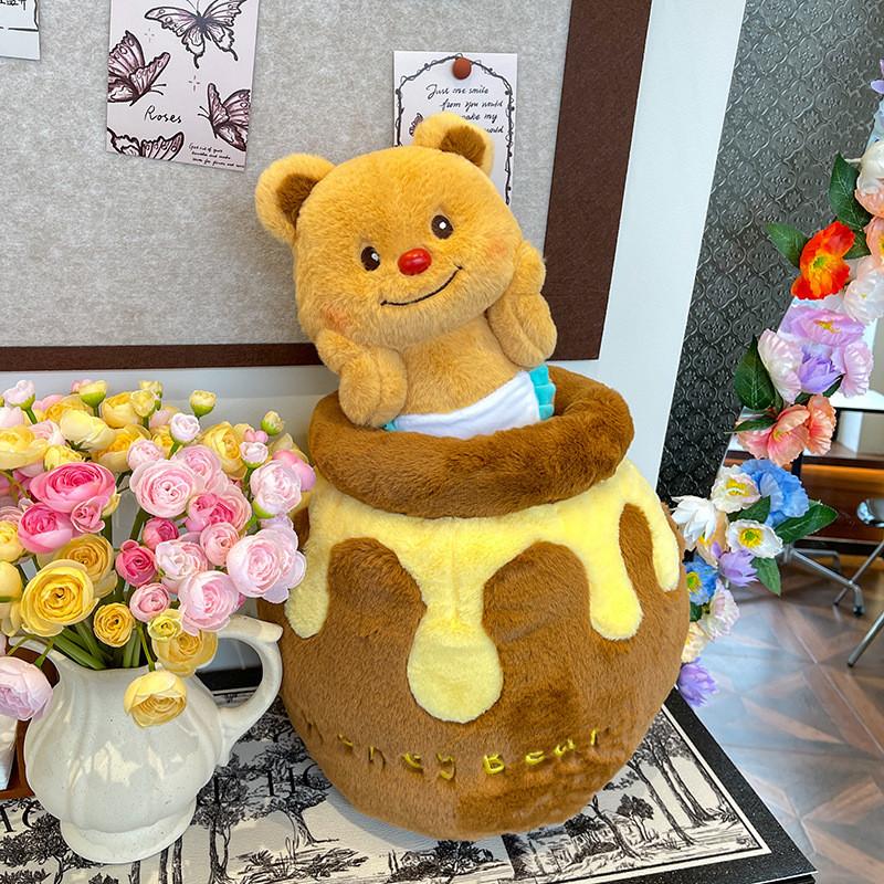 Adorable Honey Bear Plush Toy Soft Cute Cartoon Couple Gift For Kids And Girlfriend