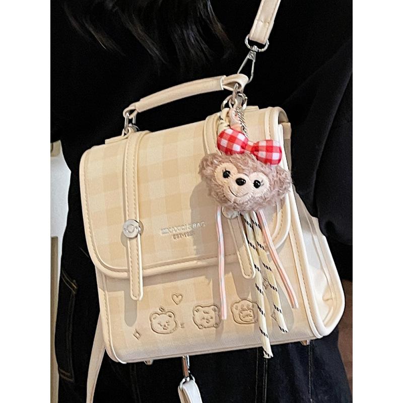 Schoolbag simple foreign style plaid backpack 1011 new fashion trend niche design backpack casual commuter bag