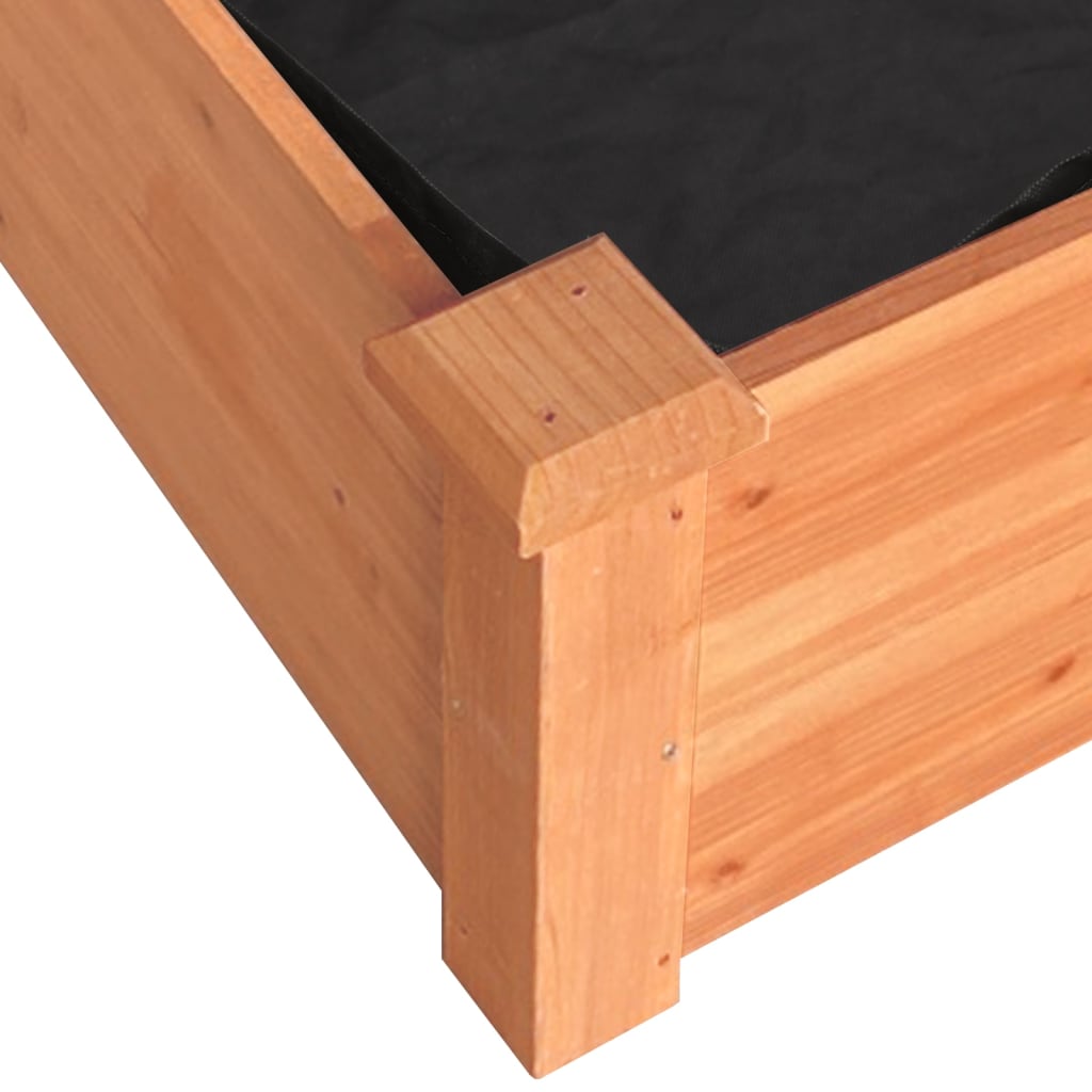 Vidaxl Raised Flower Bed with Liner, Brown, 120X45X25 Cm, Fir