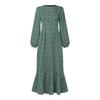 ZANZEA Damenkleid mit Blumendruck, lockeres, lässiges Langarmkleid