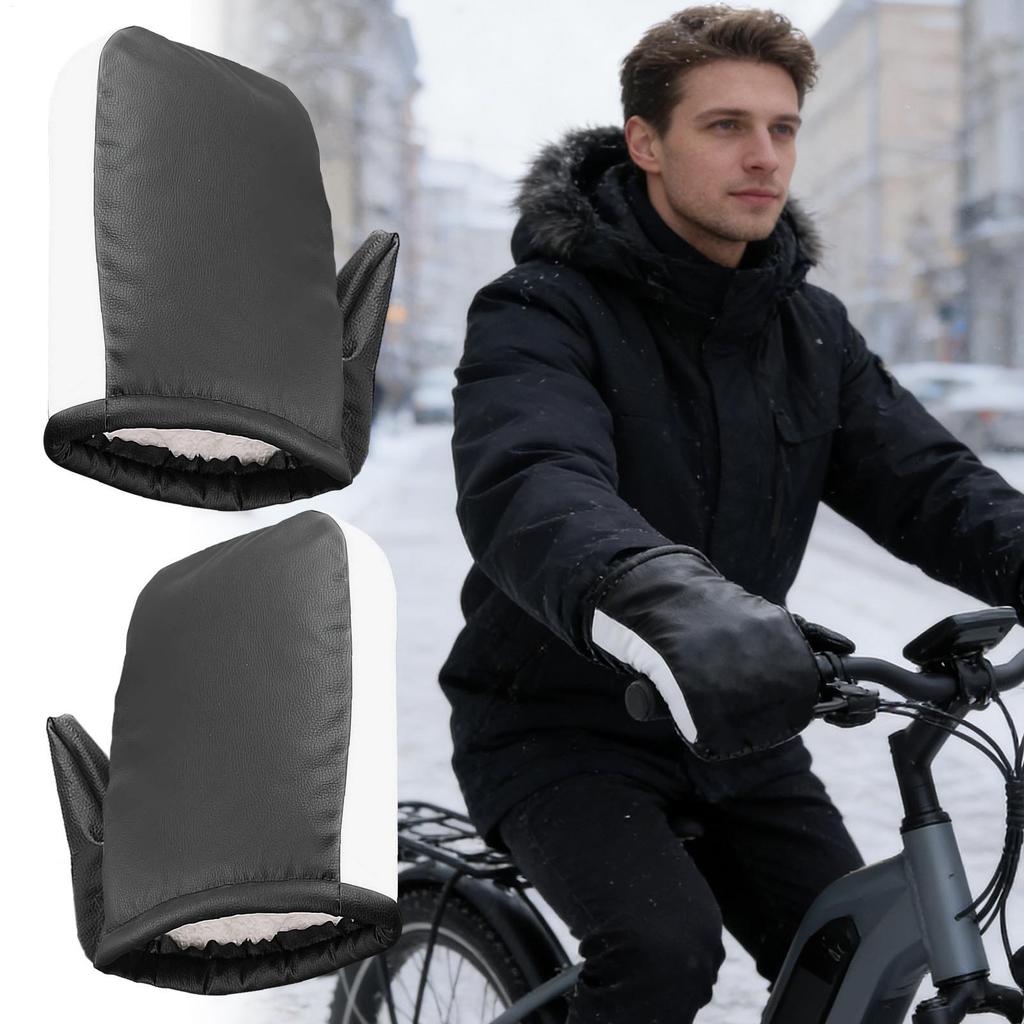 Lenkerhandschuhe PU-Leder Wasserdicht Handwärmer Schneemobil Lenkerhandschuhe Handschutz Für Männer Frauen Winter Kaltes Wetter