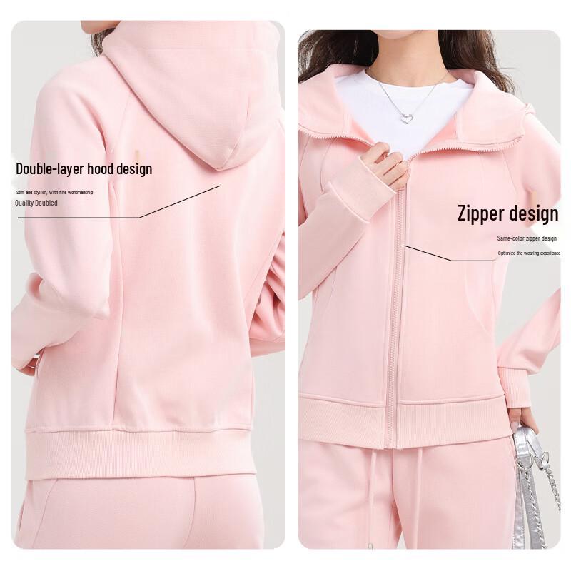 MJ STYLE Women's Hooded Sweatshirt & Flared Pants Set
