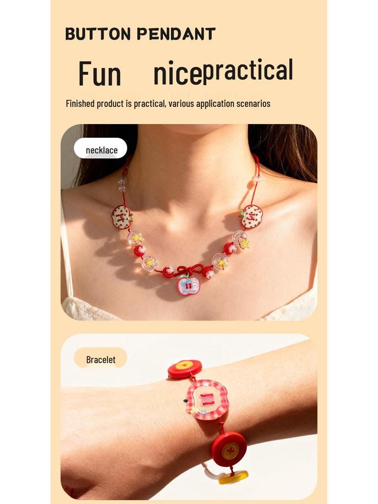 Creative Beaded Jewelry DIY Kit for Kids: Bracelets, Necklaces, Hair Clips & Pendants
