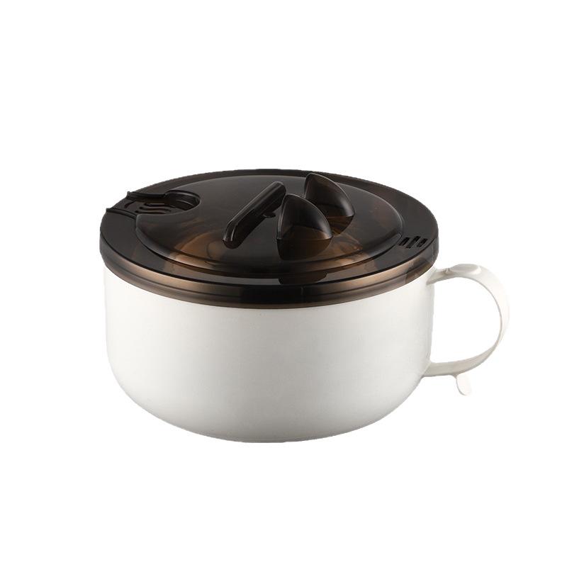 Korean-Style Stainless Steel Noodle & Rice Lunch Box with Water Filter for Students and Dorms.