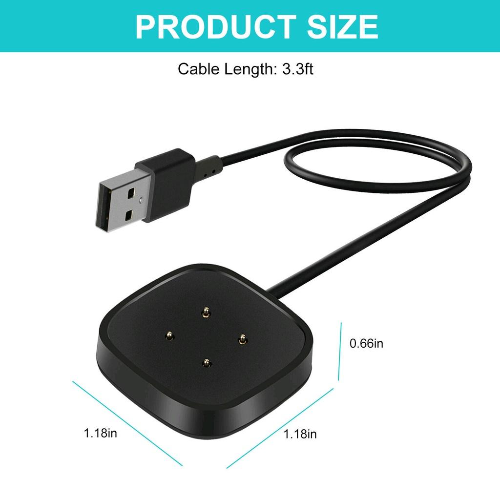 For Fitbit Sense/Sense 2/Versa 4/Versa 3 Charger USB Charger Smart Watch Charging Cable Replacement Charger 3.3ft