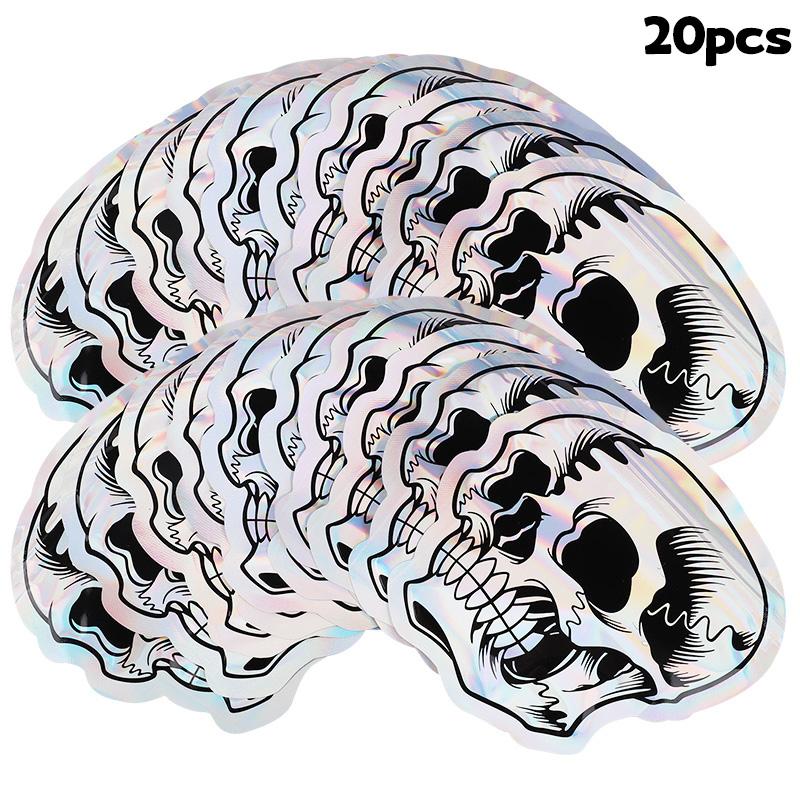 10-100Pcs Halloween Skull Candy Cookie Bag Laser Self Sealing Gift Packaging Bag Plastic Pouch Kids Trick or Treat Party Favors