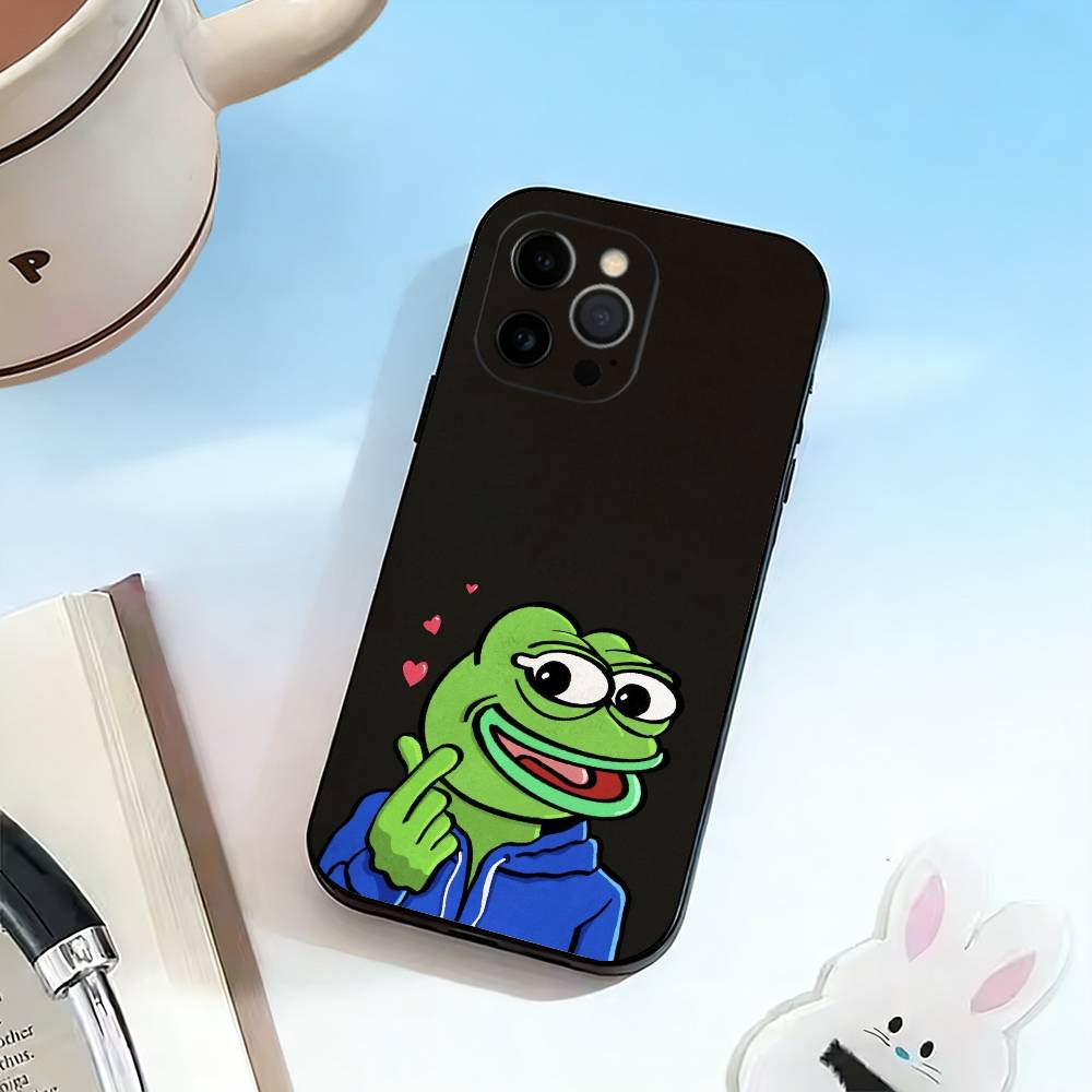 Funny Sad Frog Pepe M-meme Phone Case For iPhone 17, 16,15,14,13,12,11 Plus,Pro Max, Others Soft Black Cover