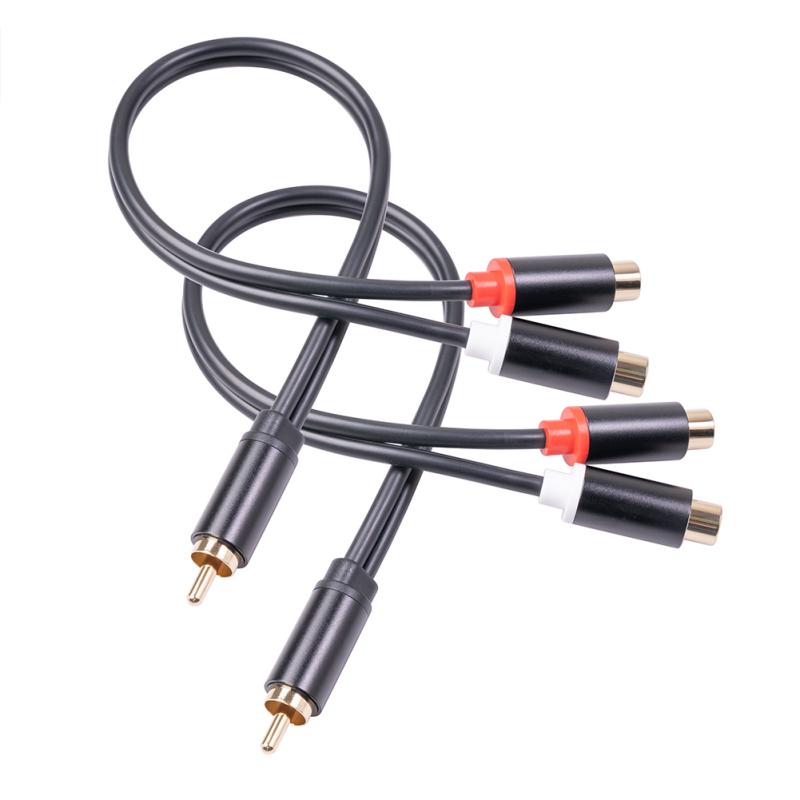RCA  Male  To  Double  RCA  Female  Audio  Adapter  Cable Stereo Splitter 3686MFF-03