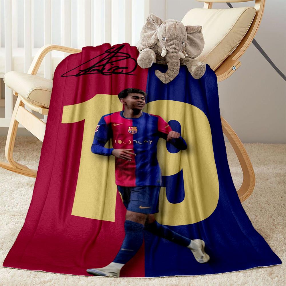 Lamine Yamal's Spain's Soccer Star Blanket Ultra-Soft Suitable for Seaside Picnics Sofa Four Seasons Universal Playful Design