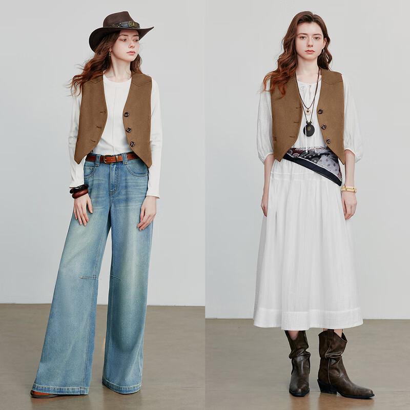 Chuyu 2025 Autumn Retro Suede Short Vest