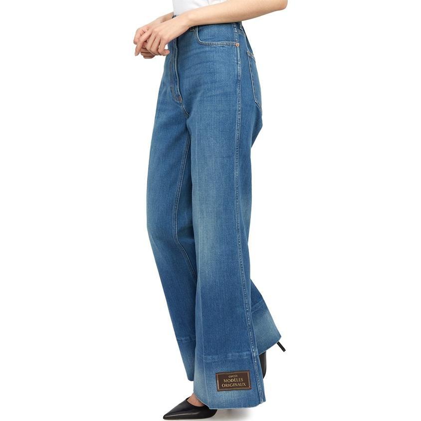 GUCCI Jeans Women's Blue Moderate Flared Pants 624217-XDCD9-4759
