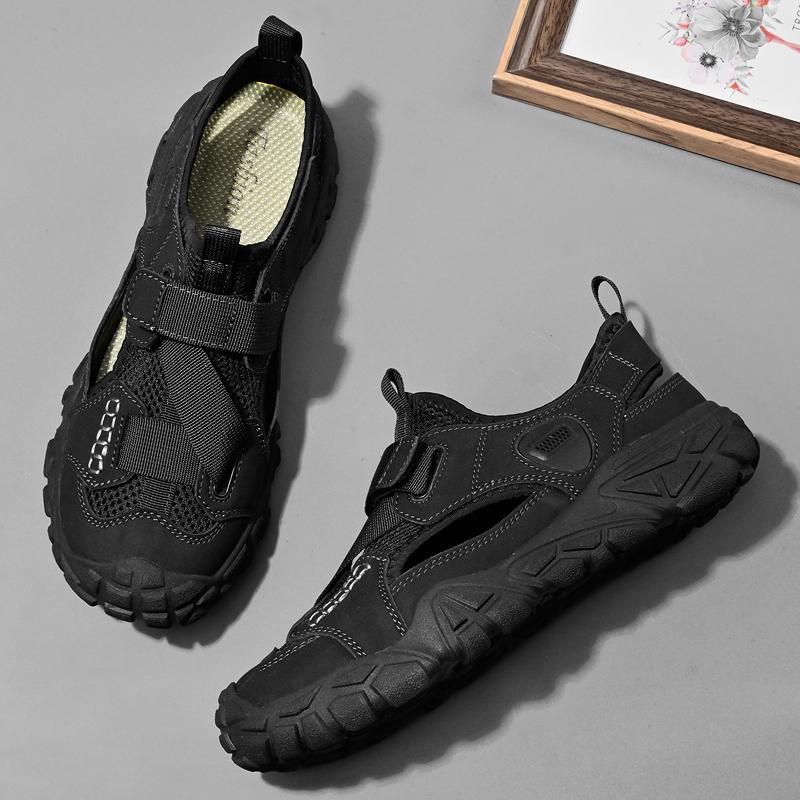 Fashion Comfort Men Mesh Sandals Lightweight Summer Shoes Outdoor Quick-Dry Wading Aqua Shoes Non-Slip Travel Beach Flats  Daily Sandals