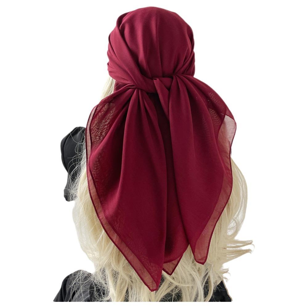 Solid Color Silk Scarves Thin Soft Fabric Bandana Scarf Elegant Square Scarves Head Covering