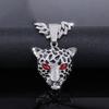 European American Exaggerated Domineering Rhinestone Leopard Head Pendant, HIPHOP Punk Trendsetter Cool Hip Hop Cuban Chain Jewelry