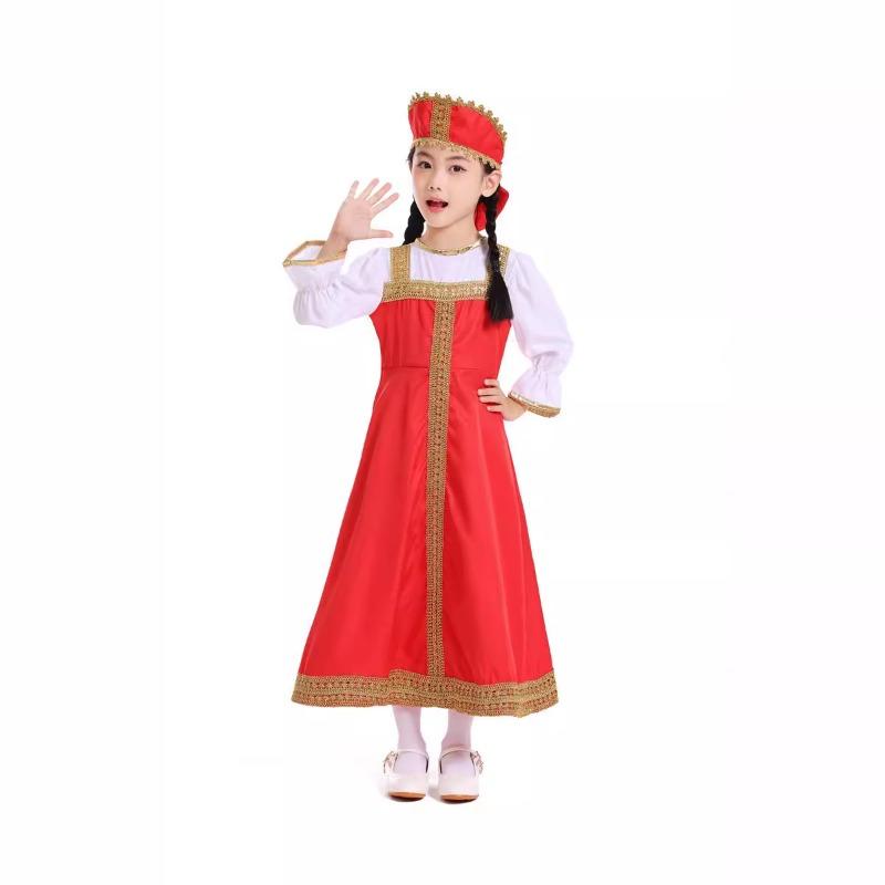 Halloween Celebrity Traditional Costume Red Fake Two-piece Dress Dance Performance Costume