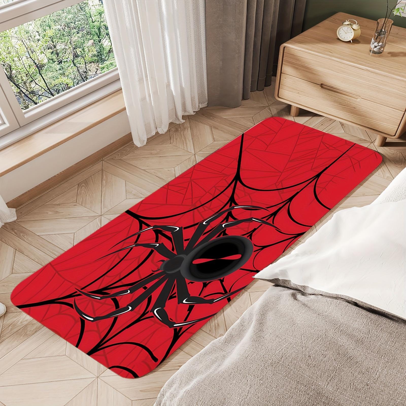 1 stuk Zwart Spinnen Niet-Glijdend Vloerkleed, Machine Wasbare Vloermat voor Woonkamer Slaapkamer Speelkamer Keuken Badkamer Huisdecoratie 40x60cm