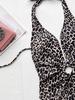 Costume da bagno intero sexy da donna con stampa leopardata