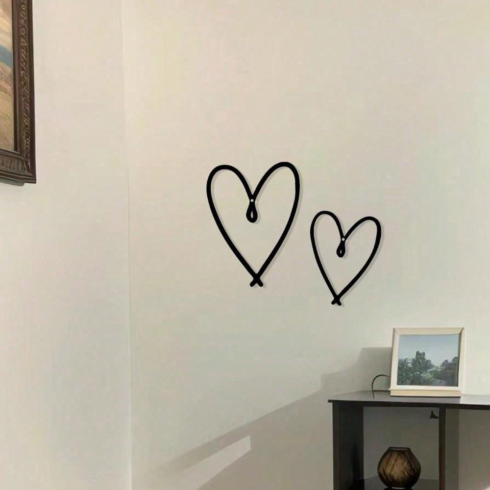 2PCS Metal Heart Wall Art Personalized Valentines Day Gift Home Decor