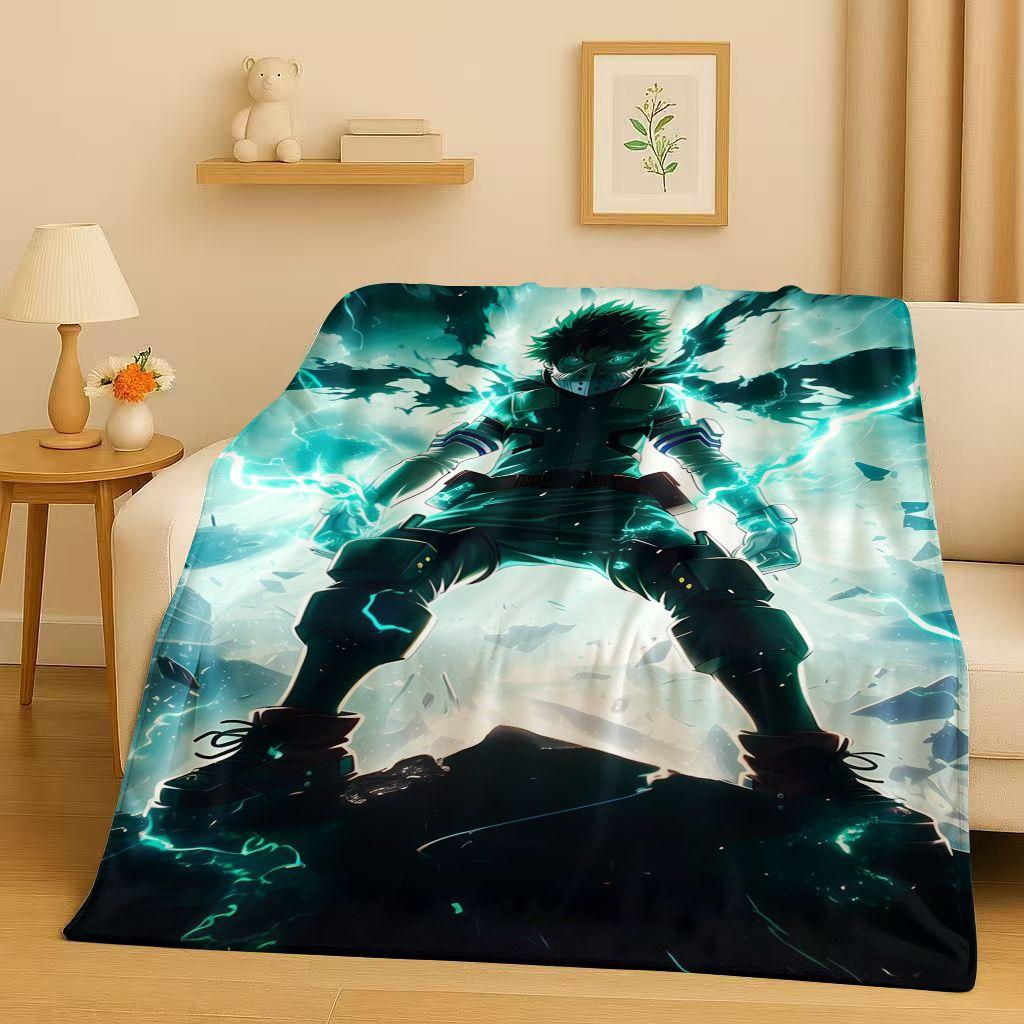 HD Anime My Hero Academia Bakugou Deku Cartoon Flannel Blanket,Ultra Soft Warm Plush Throw for Home Bedroom Bed Sofa Cover Kids