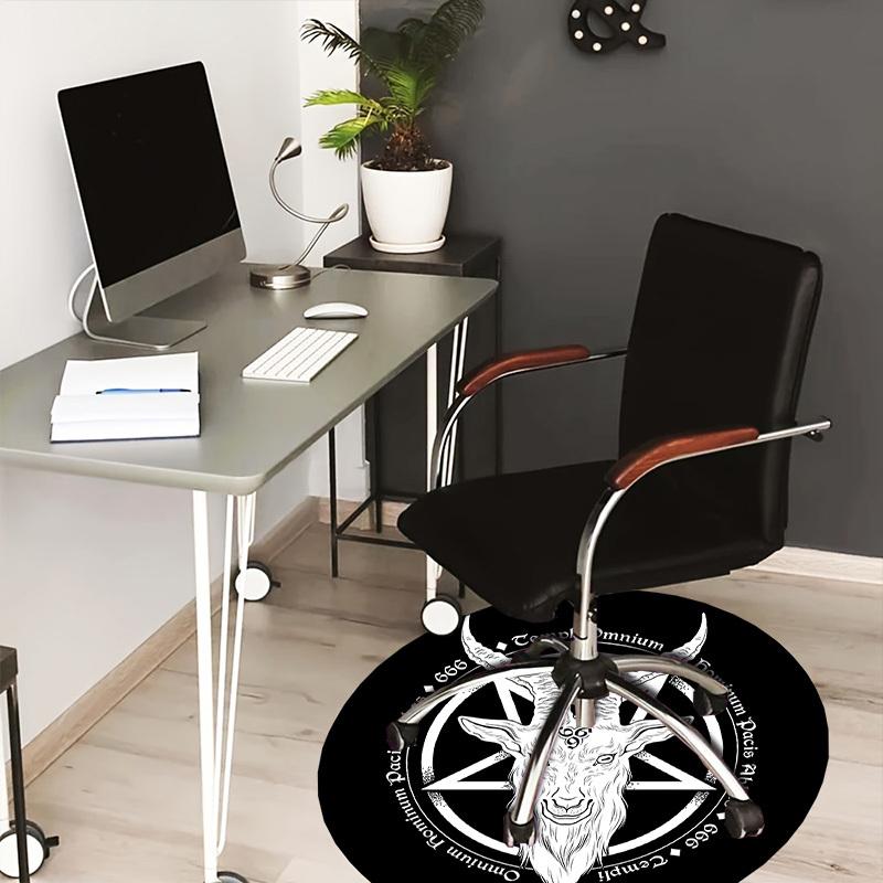 1pc Carpet Chair Mats Baphomet Symbol Occult Artwork Perfect for Decorating Chairs, Polyester Carpet, for Living Room.YDT637
