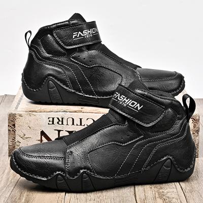 Fashion Leather Fashion Low Top Boots Men All-match Men Casual Shoes Luxury Brand Male Comfortable Ankle Boots Antiskid Walking Shoes