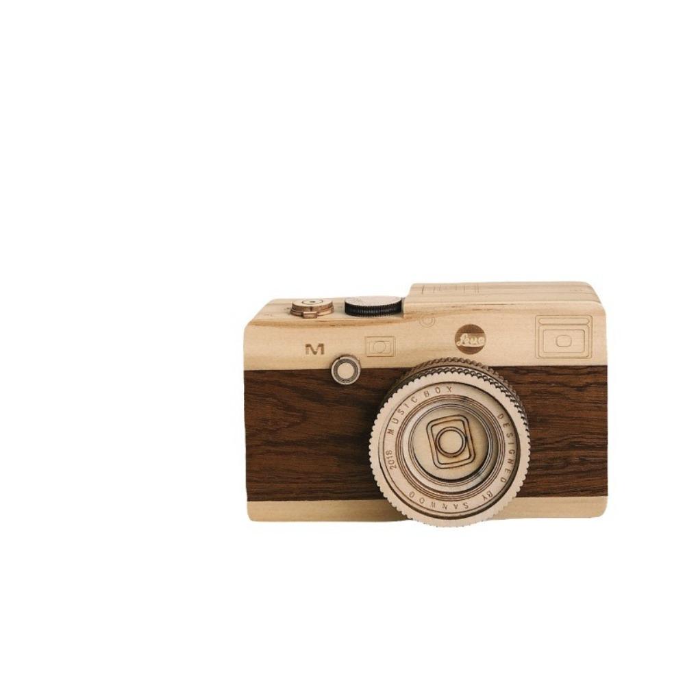 

Retro Music Box Handmade Hand-Cranked Music Box Crafts Camera Ornament Commemorative Gift Style 1