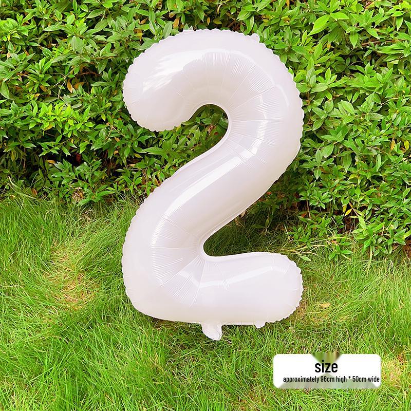 White Number Balloons for Kids' First Birthday Party Decorations