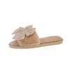 Cotton Household Home Fluffy Warm Ins Slippers Slippers Indoor Plush Open Drag Bow Cotton Slippers