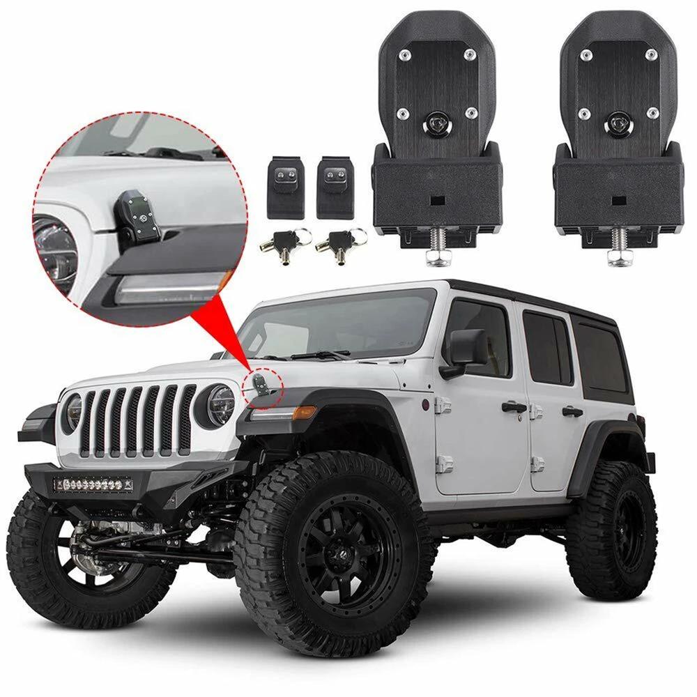 Locking Hood Latch Hood Catch with Lock for 2018-2024 Jeep Wrangler JL JLU JT