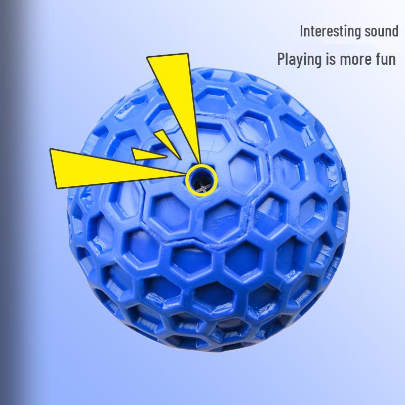 Meianju Honeycomb Durable Rubber Sounding Ball - Bite-Resistant, Easy-Clean Pet Toy