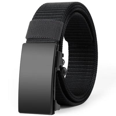 New Canvas Belt for Men Versatile Casual Outdoor Nylon Trousers Belt for Middle Aged and Young People Simple Automatic Buckle Belt for Men