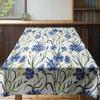 Modern Floral Tablecloth DecorationBlue White Green Leaves Flowers Printed Polyester Dining Room Decorative Blanket For Kitchen