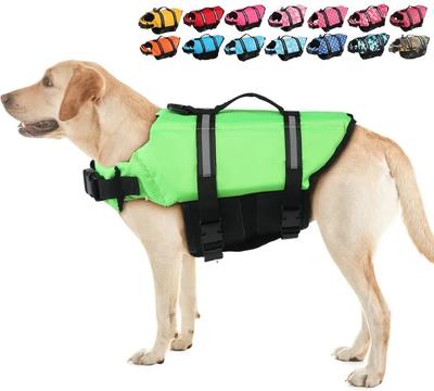 Verstellbare Hunde-Schwimmweste Sport Sicherheits-Rettungsweste mit Rettungsgriff Welpen Auftrieb Schwimmanzug für Alle Haustierhunde