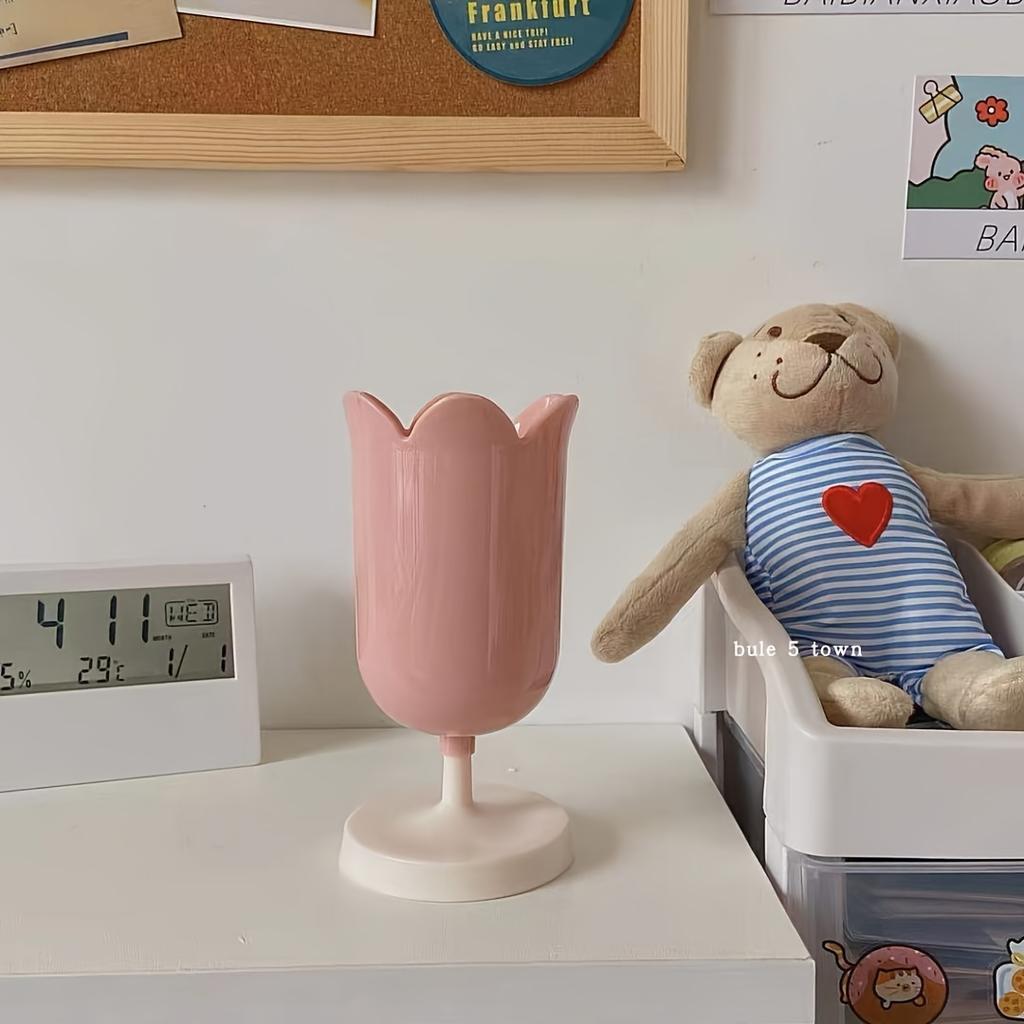 Colorful Tulip Pen Holder,Organizer for Makeup Brushes, Office Supplies and Stationery - Glossy Surface | Suitable for 4 Seasons