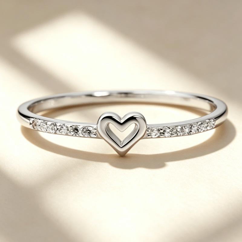 Yun Miao Exquisite Versatile Hollow Heart Fashion Ring