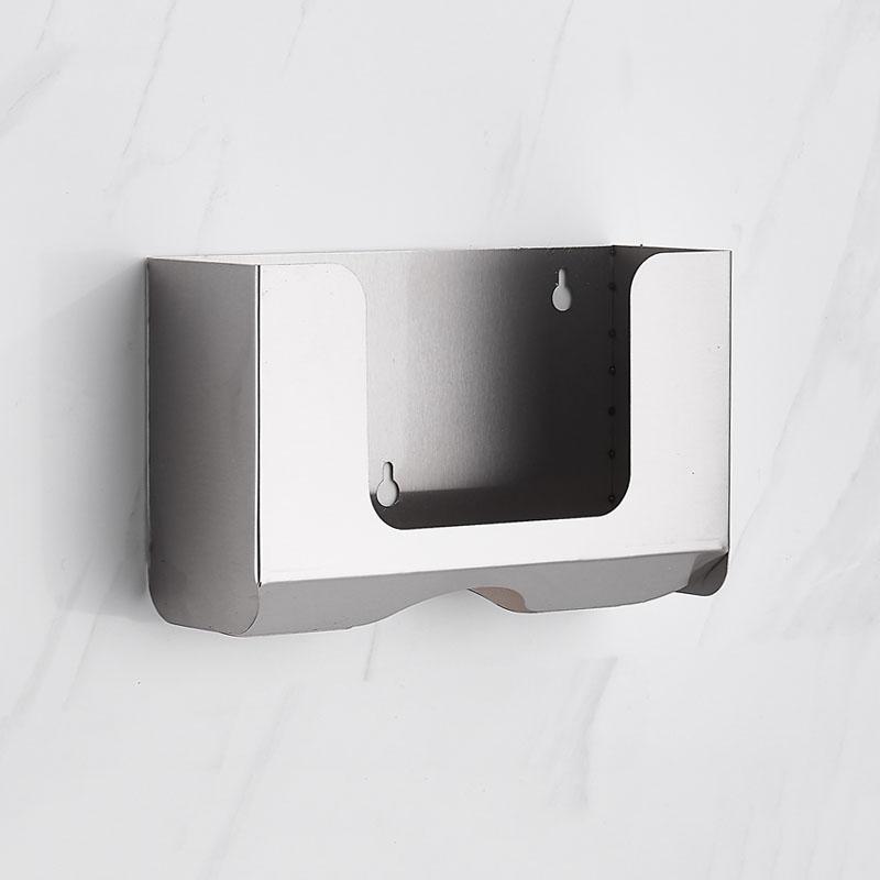 304 Stainless Steel Bathroom Paper Holder Hidden Tissue Box Public Toilet Hotel Square Paper Box Toilet Paper Holder