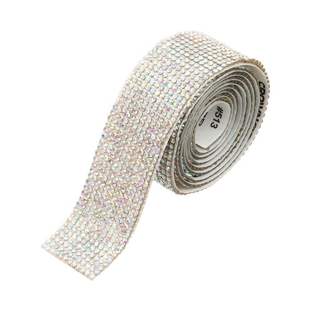 Yard Colorful Arts Crafts Crystal Sticker Glitter Self-Adhesive Rhinestone Trim Tape Diamond Ribbon