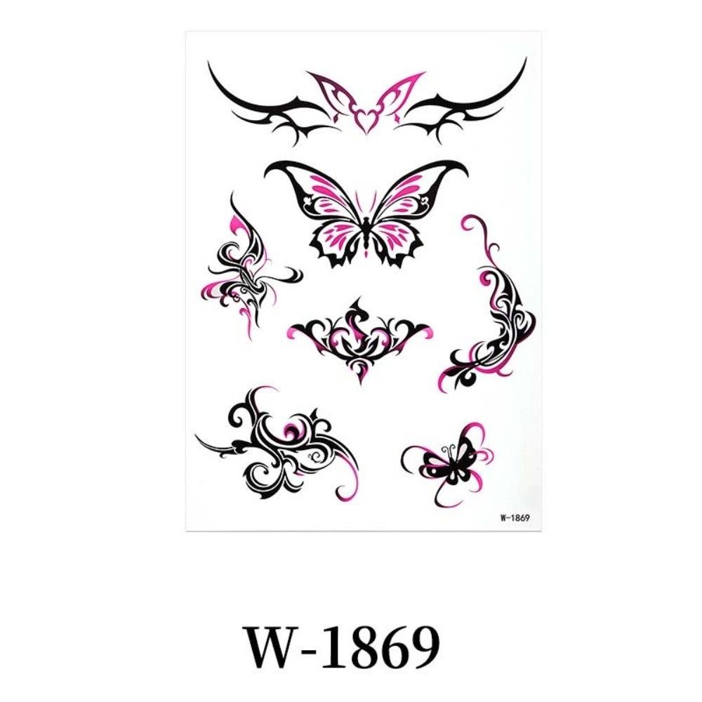 Y2k Spicy Girl Body Art Sticker Totem Butterfly Temporary Tattoo Leg/ Arm/ Hand/Foot