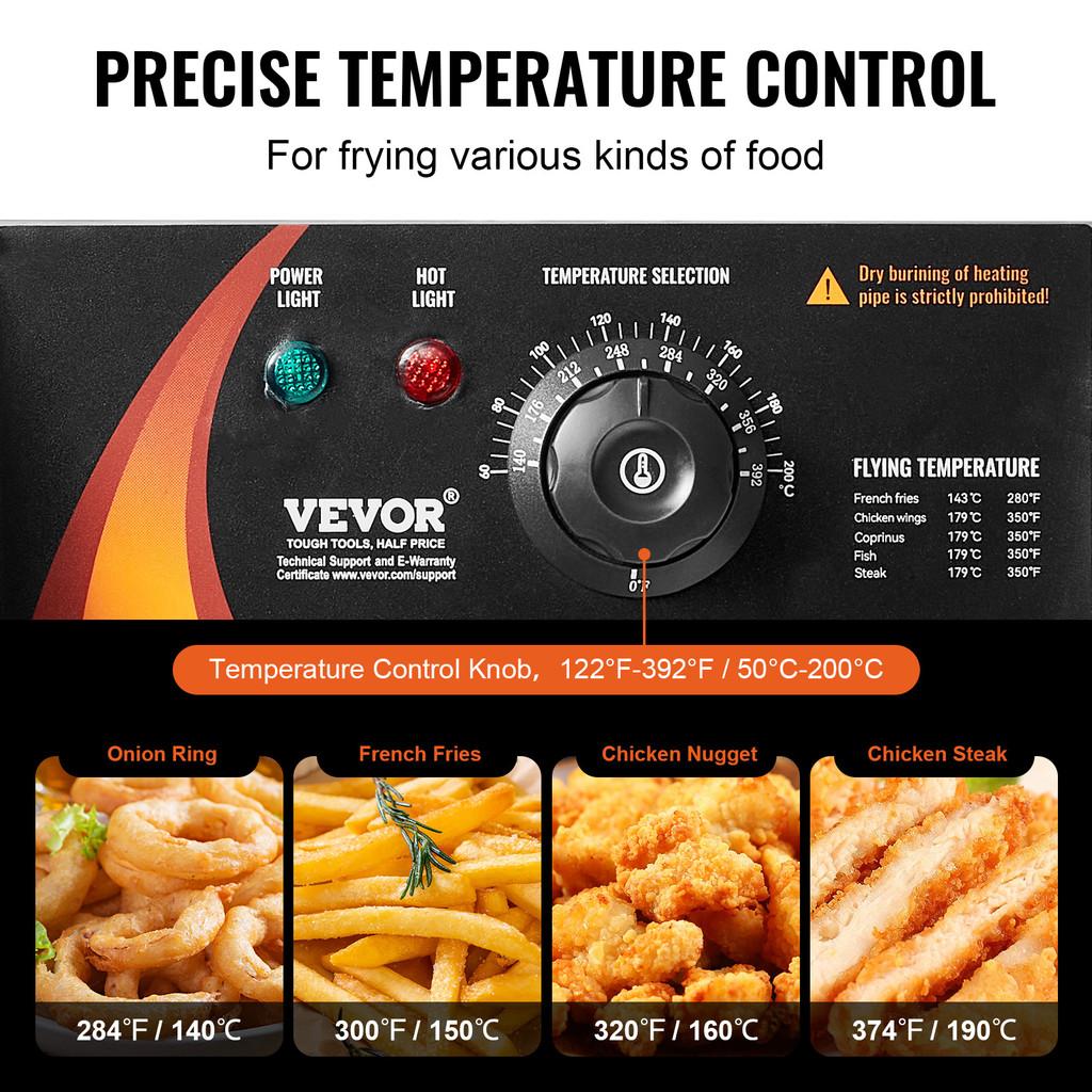 5000W Commercial Countertop Fryer for Chicken French Fries Frying Chips Electric Deep Fryer With Dual Removable Tanks