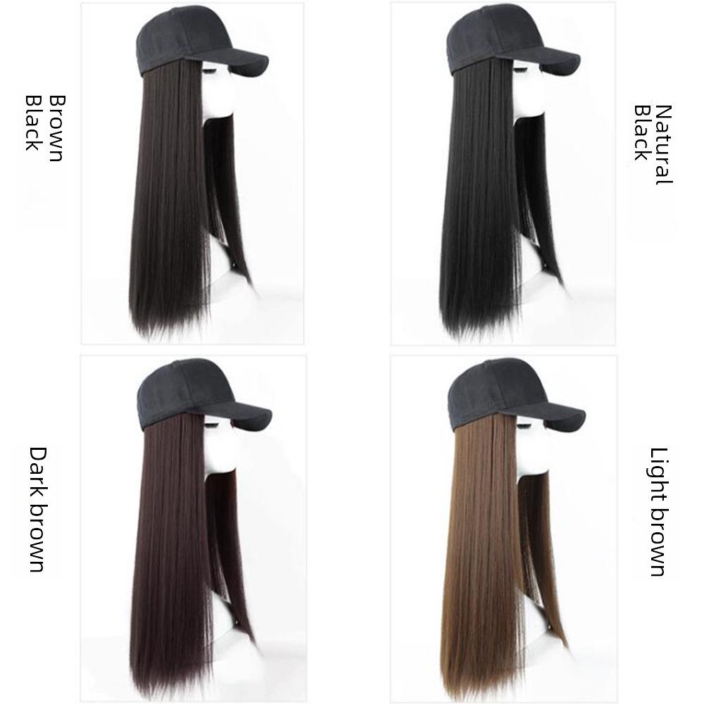 Women's Versatile Long Hair Wig Hat - Curly, Straight, Duckbill Cap