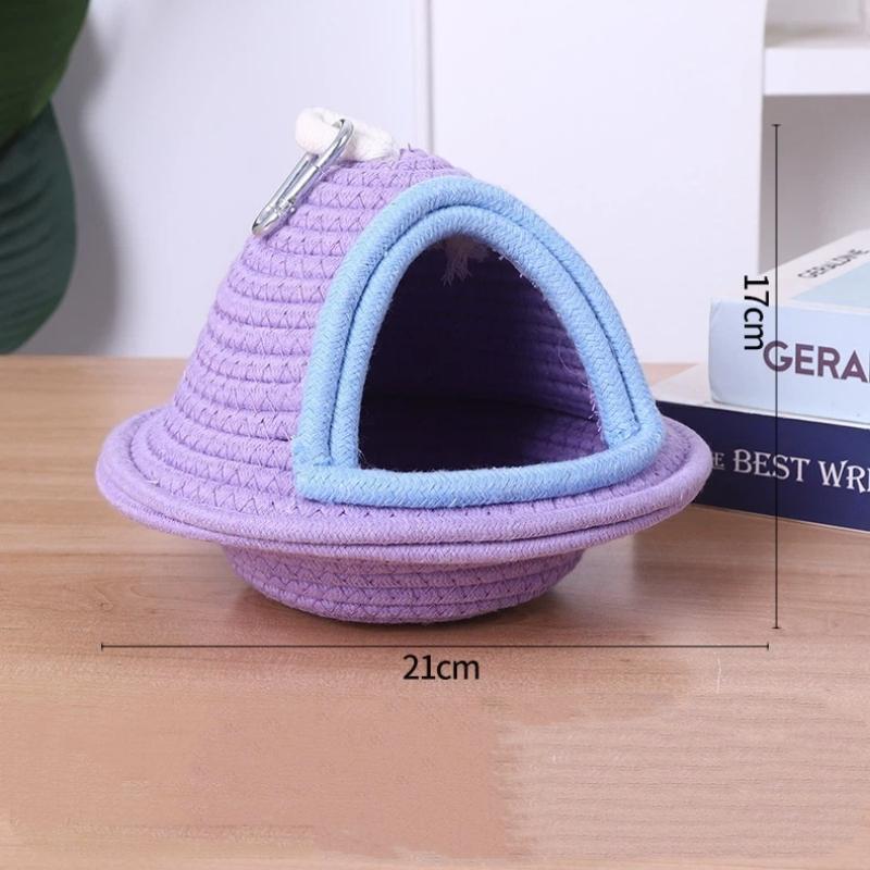 Warm Soft Bird Hanging Nest Hand Woven Windproof Thickened Bird Cage Bed for Parakeet Budgie Pet Bird Accessories