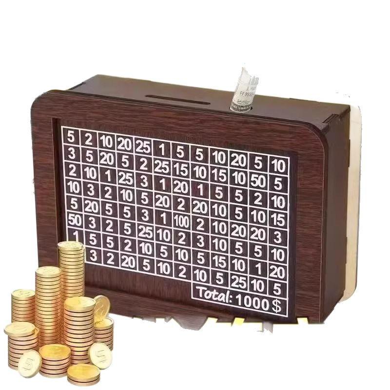 High-End Wooden Piggy Bank: New 2025 Model, Perfect Birthday Gift for Men & Women - Savings Only