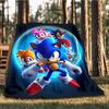1 pezzo Coperta di flanella personalizzata Sonic per esterni, Morbida, Leggera coperta di flanella personalizzata, Stampa digitale,