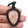 Sunstone Macrame Necklace Handmade Natural Bohemian Crystal Choker Healing