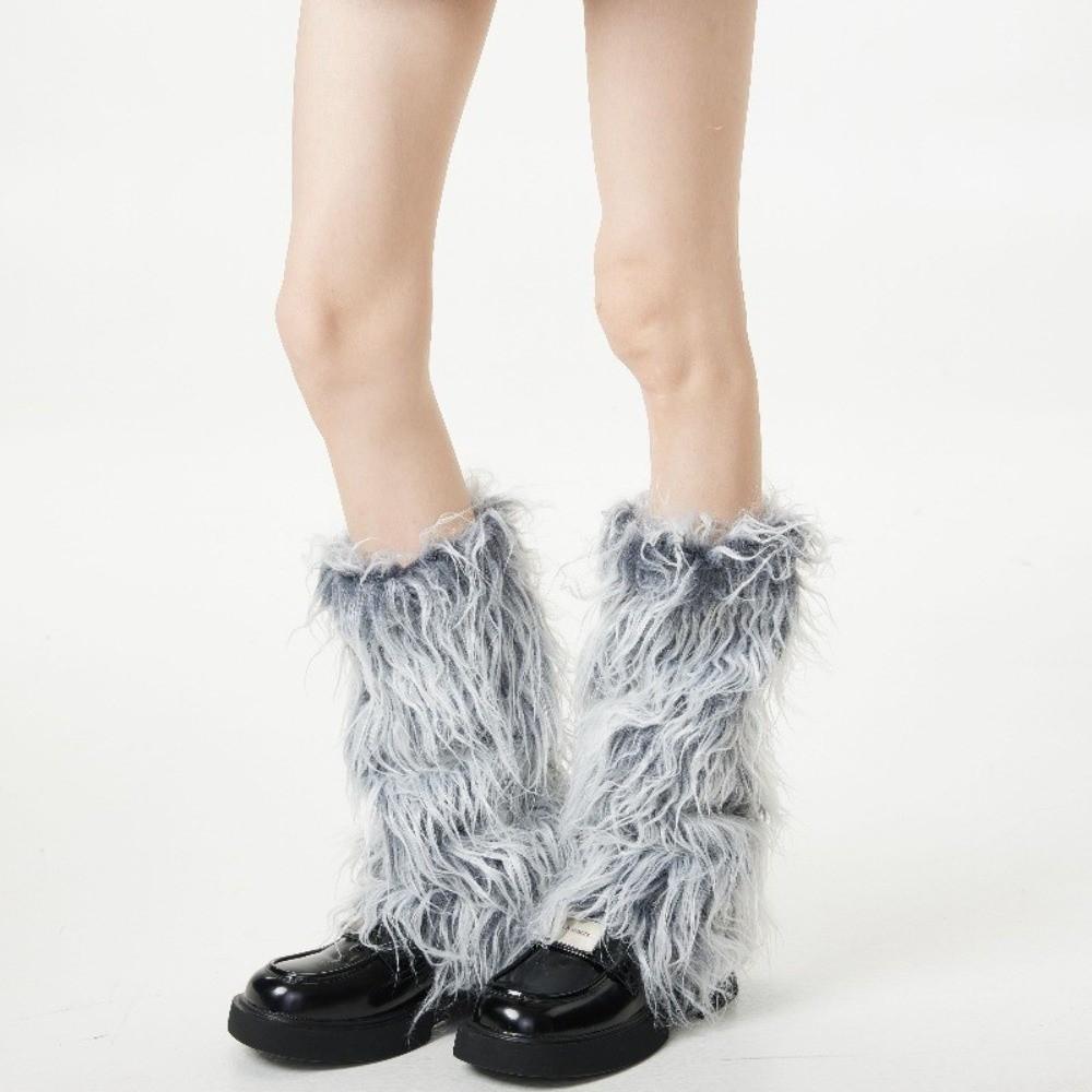 Copripiede Pelliccia Sintetica Scaldamuscoli Harajuku Invernali Coprigambe Moda Scaldamuscoli Pelosi Invernali