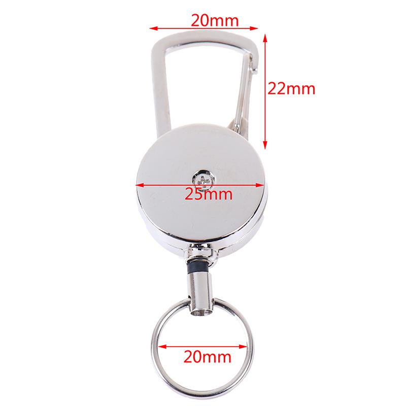 1Pc Retractable Pull Key Ring Chain Clip Carabiner Holder Recoil Extends
