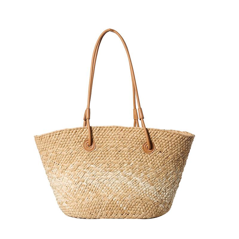 Casual Rattan Large Capacity Tote Designer Wicker Woven Women Handbags Summer Beach Bali Straw Bag Lady Travel Big Basket Purse